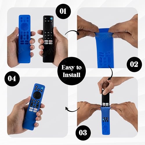 Shopoflux Silicone Tv Remote Cover Compatible with Redmi Smart Fire Tv 32 Redmi Fire Tv 4k 43 inches Tv Remote Protective Case [Remote NOT Included] (Blue) Shopoflux
