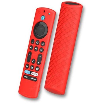 SHOPOFLUX Silicone Tv Remote Cover Compatible with Amazon Basics Smart LED TV Remote Protective Cover [Remote NOT Included] (Red)