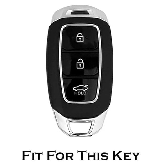 SHOPOFLUX Metal Key Cover Compatible with Hyundai Verna | Kona | i20 3 Button Smart Key (Copy) Shopoflux