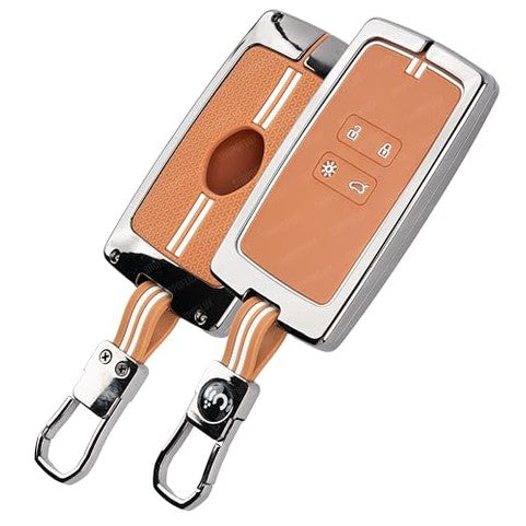 SHOPOFLUX Metal Key Cover Compatible with Renault Triber | Kiger 4 Button Smart Key Shopoflux