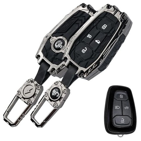 SHOPOFLUX Key Cover Compatible with Tata Nexon | Harrier | Safari | Altroz | Tigor | EV | Punch | Tiago EV Electric 4 Button Smart Key Shopoflux