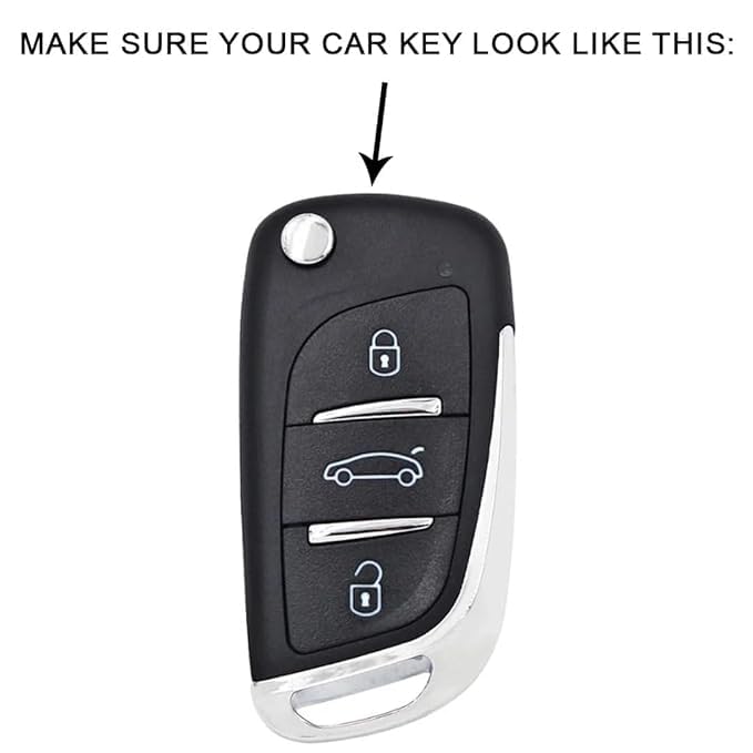 SHOPOFLUX Metal Key Cover Compatible for KD B11 DS Universal Remote 3 Button Flip Key