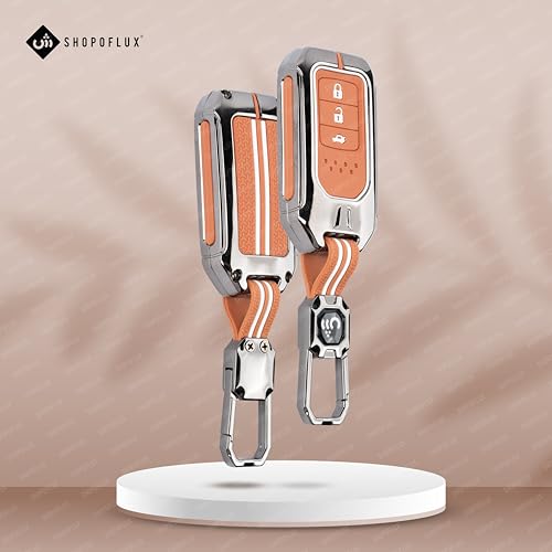 SHOPOFLUX Metal Key Cover Compatible for Honda Elevate | City | Amaze | WRV | CRV | Jazz | 3 Button Smart Key (Copy) Shopoflux