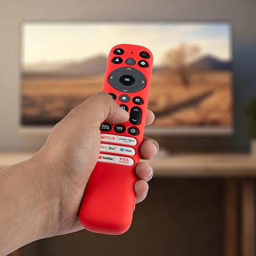 SHOPOFLUX Silicone TV Remote Cover Case Compatible with TCL Tv Remote RC802NU1 / IFFALCON Smart LED TV Remote Protective Cover [Remote NOT Included] (Red) Shopoflux