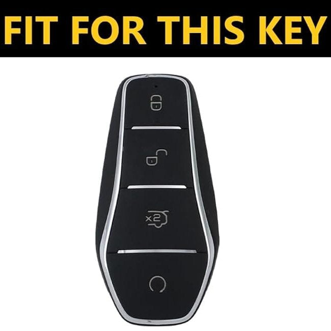 SHOPOFLUX Metal Car Key Cover Compatible for BYD Atto 3 - Black Shopoflux