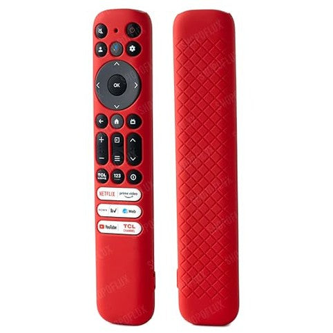 SHOPOFLUX Silicone TV Remote Cover Case Compatible with TCL Tv Remote RC802NU1 / IFFALCON Smart LED TV Remote Protective Cover [Remote NOT Included] (Red) Shopoflux