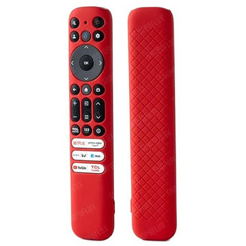 SHOPOFLUX Silicone TV Remote Cover Case Compatible with TCL Tv Remote RC802NU1 / IFFALCON Smart LED TV Remote Protective Cover [Remote NOT Included] (Red)