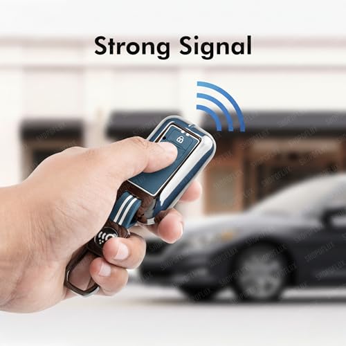SHOPOFLUX Key Cover Compatible with Baleno, Grand Vitara, XL6, Swift, Brezza, Celerio, Ignis, Ertiga, Dzire, Fronx, Urban Cruiser, Rumion, Glanza, Hyryder 2 Button Key (Metal Blue Silicone) Shopoflux