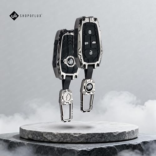 SHOPOFLUX Key Cover Compatible with Tata Nexon | Harrier | Safari | Altroz | Tigor | EV | Punch | Tiago EV Electric 4 Button Smart Key Shopoflux