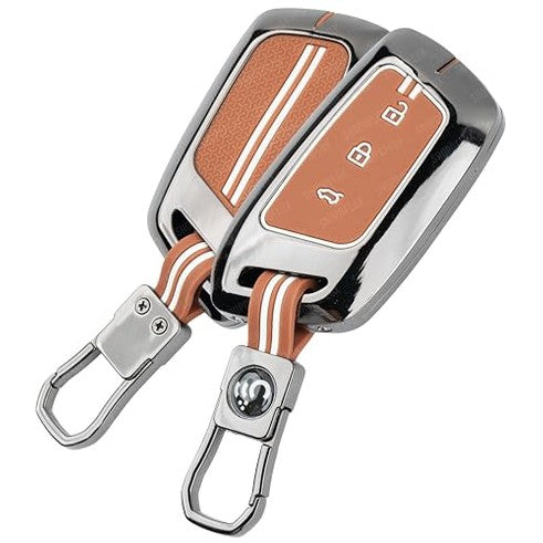 SHOPOFLUX Metal Car Key Cover Compatible for MG Hector | Windsor EV 3 Button Smart Key Shopoflux