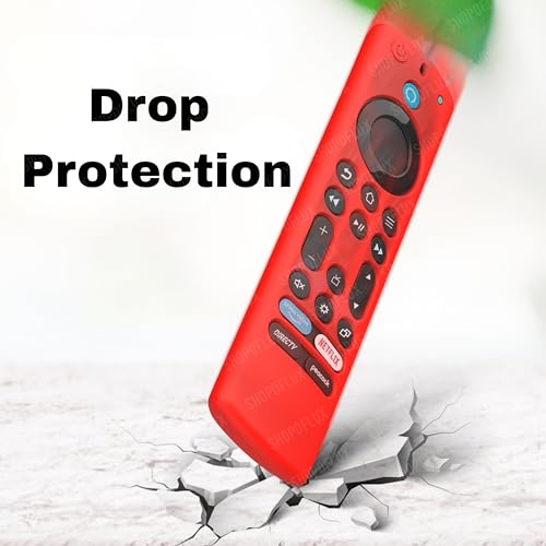 SHOPOFLUX Silicone Tv Remote Cover Compatible with Amazon Basics Smart LED TV Remote Protective Cover [Remote NOT Included] (Red) Shopoflux