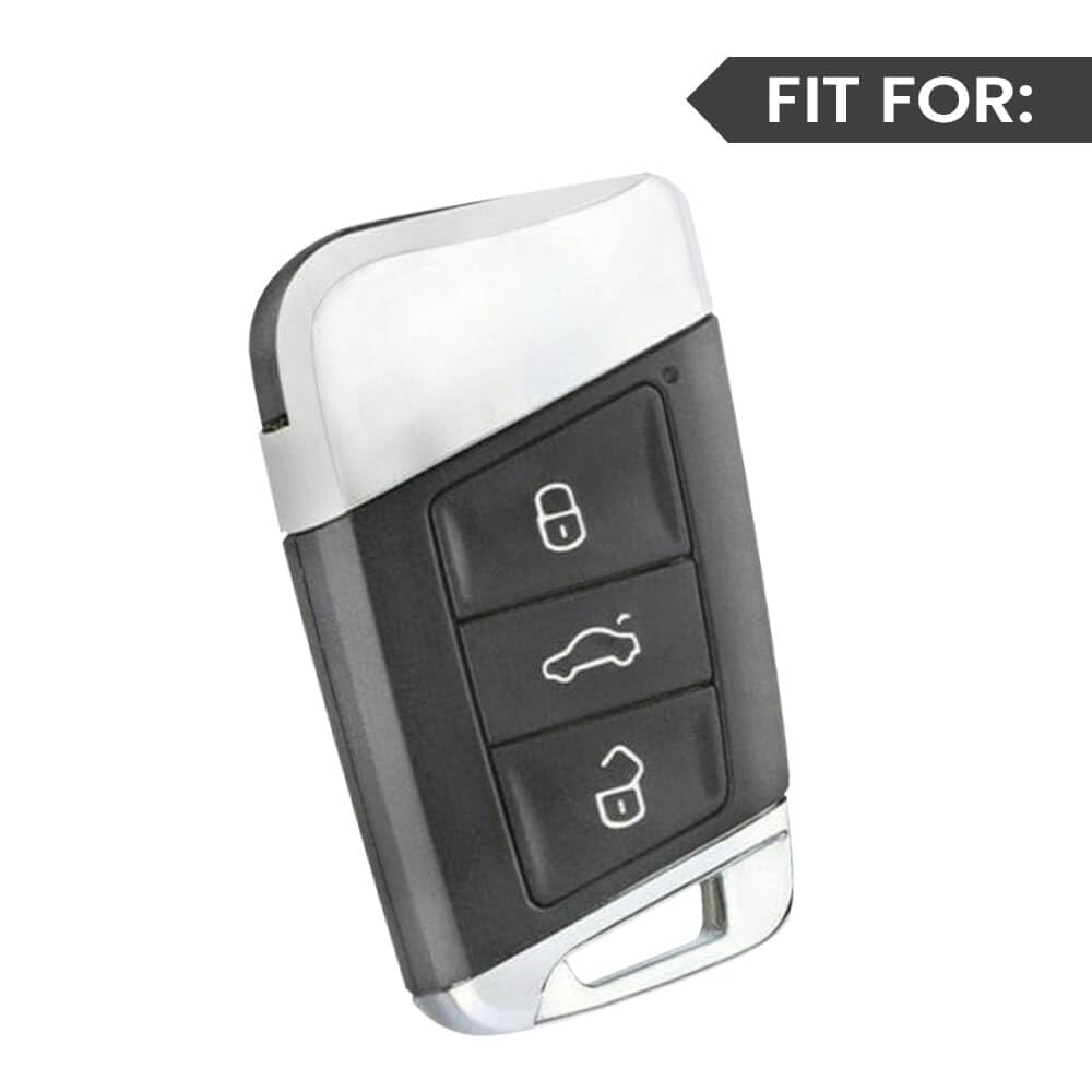 SHOPOFLUX TPU Car Key Cover Compatible for Skoda Octavia, Slavia, Kodiaq, Kushaq 3 Button Smart Key