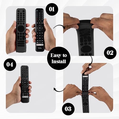 SHOPOFLUX Silicone TV Remote Cover Compatible with L4B Series TCL Tv Remote RC833 Protective Case (Black) Shopoflux