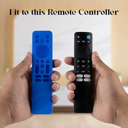 Shopoflux Silicone Tv Remote Cover Compatible with Redmi Smart Fire Tv 32 Redmi Fire Tv 4k 43 inches Tv Remote Protective Case [Remote NOT Included] (Blue) Shopoflux