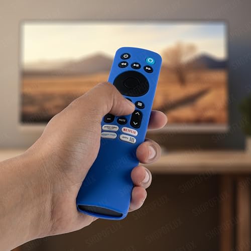 Shopoflux Silicone Tv Remote Cover Compatible with Redmi Smart Fire Tv 32 Redmi Fire Tv 4k 43 inches Tv Remote Protective Case [Remote NOT Included] (Blue) Shopoflux