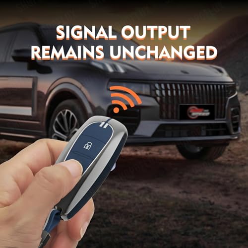 SHOPOFLUX Metal Key Cover Compatible with Baleno | Breeza | S Cross | Ciaz | Swift 2 Button Smart Key (Metal Blue Silicone) Shopoflux