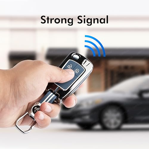 SHOPOFLUX Metal Key Cover Compatible for Chevrolet Cruze | Beat | Avio | Spark 3 Button Flip Key Only (Metal Silicone Blue) Shopoflux