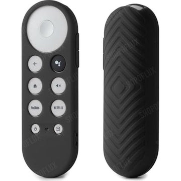 Shopoflux Silicone Full Wrap Remote Case Compatible with Google Chromecast Tv Voice Remote Protective Cover (Black)