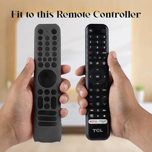 SHOPOFLUX Silicone TV Remote Cover Compatible with L4B Series TCL Tv Remote RC833 Protective Case (Black) Shopoflux