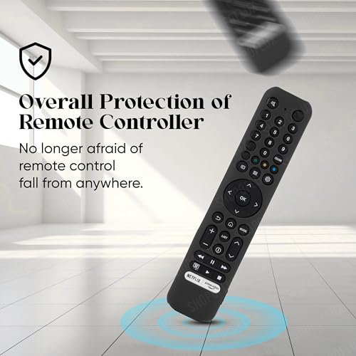 SHOPOFLUX Silicone TV Remote Cover Compatible with L4B Series TCL Tv Remote RC833 Protective Case (Black) Shopoflux