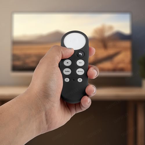 Shopoflux Silicone Full Wrap Remote Case Compatible with Google Chromecast Tv Voice Remote Protective Cover (Black) Shopoflux