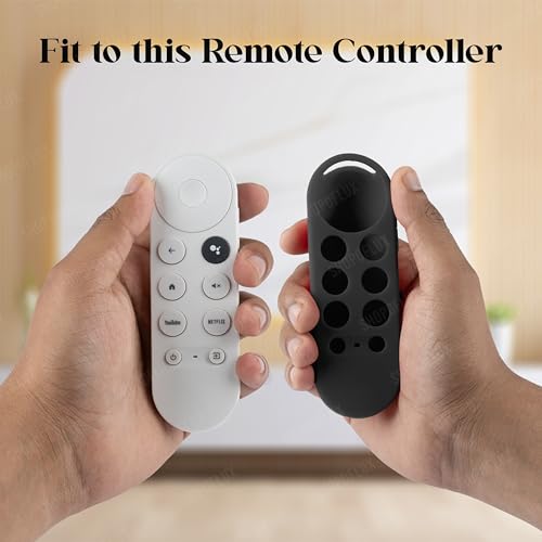 Shopoflux Silicone Full Wrap Remote Case Compatible with Google Chromecast Tv Voice Remote Protective Cover (Black) Shopoflux