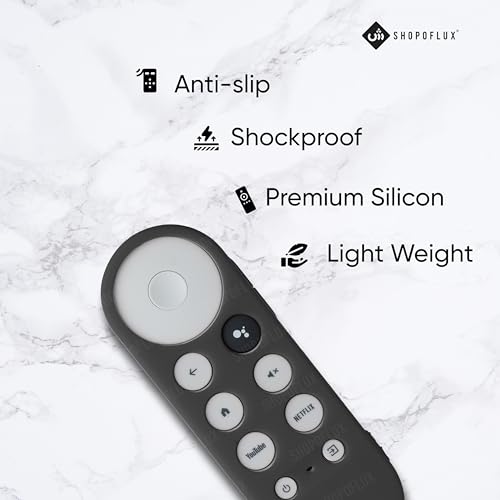Shopoflux Silicone Full Wrap Remote Case Compatible with Google Chromecast Tv Voice Remote Protective Cover (Black) Shopoflux