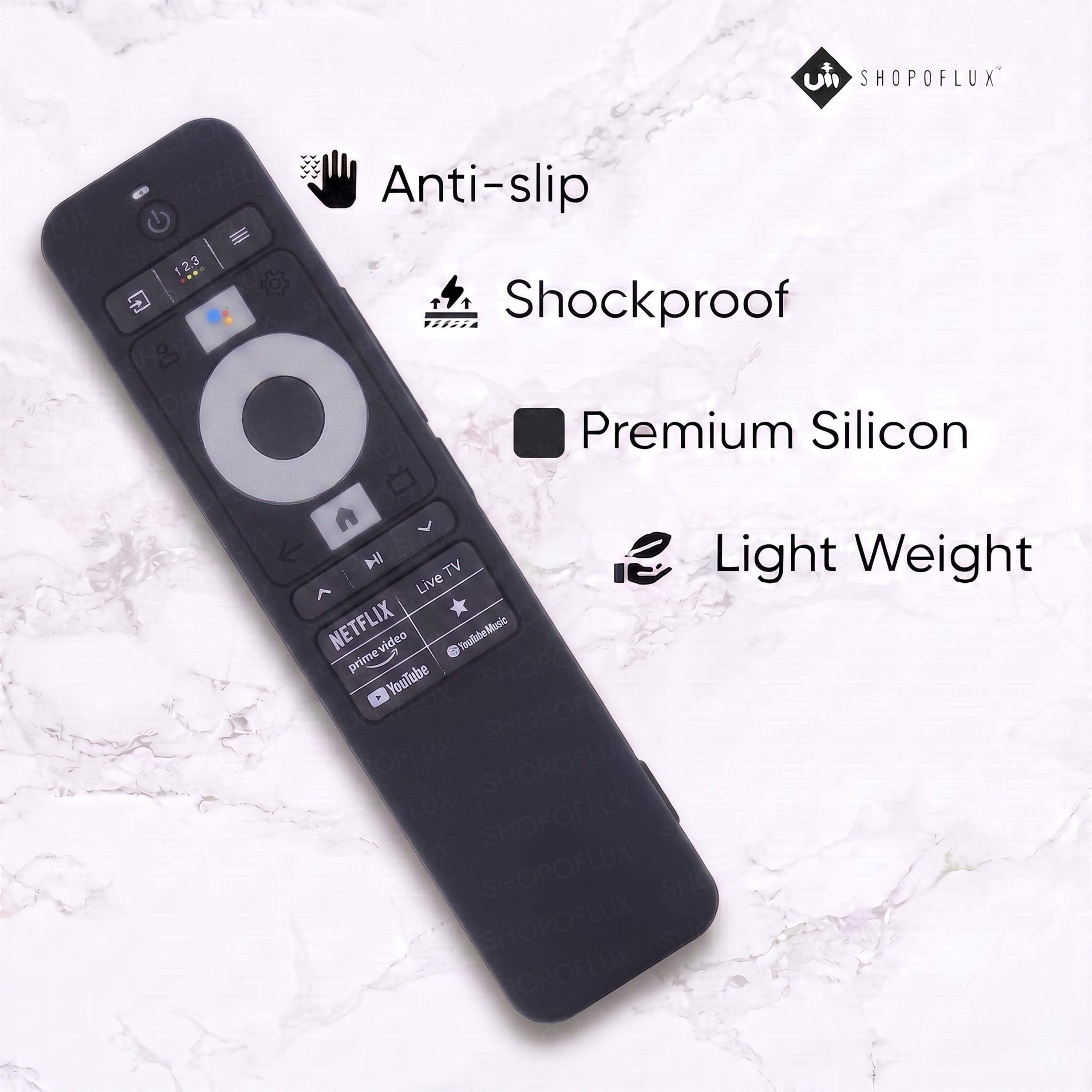 SHOPOFLUX Silicone TV Remote Cover Compatible with Haier TV Protective Case with Lanyard [Remote Not Included] (Black)