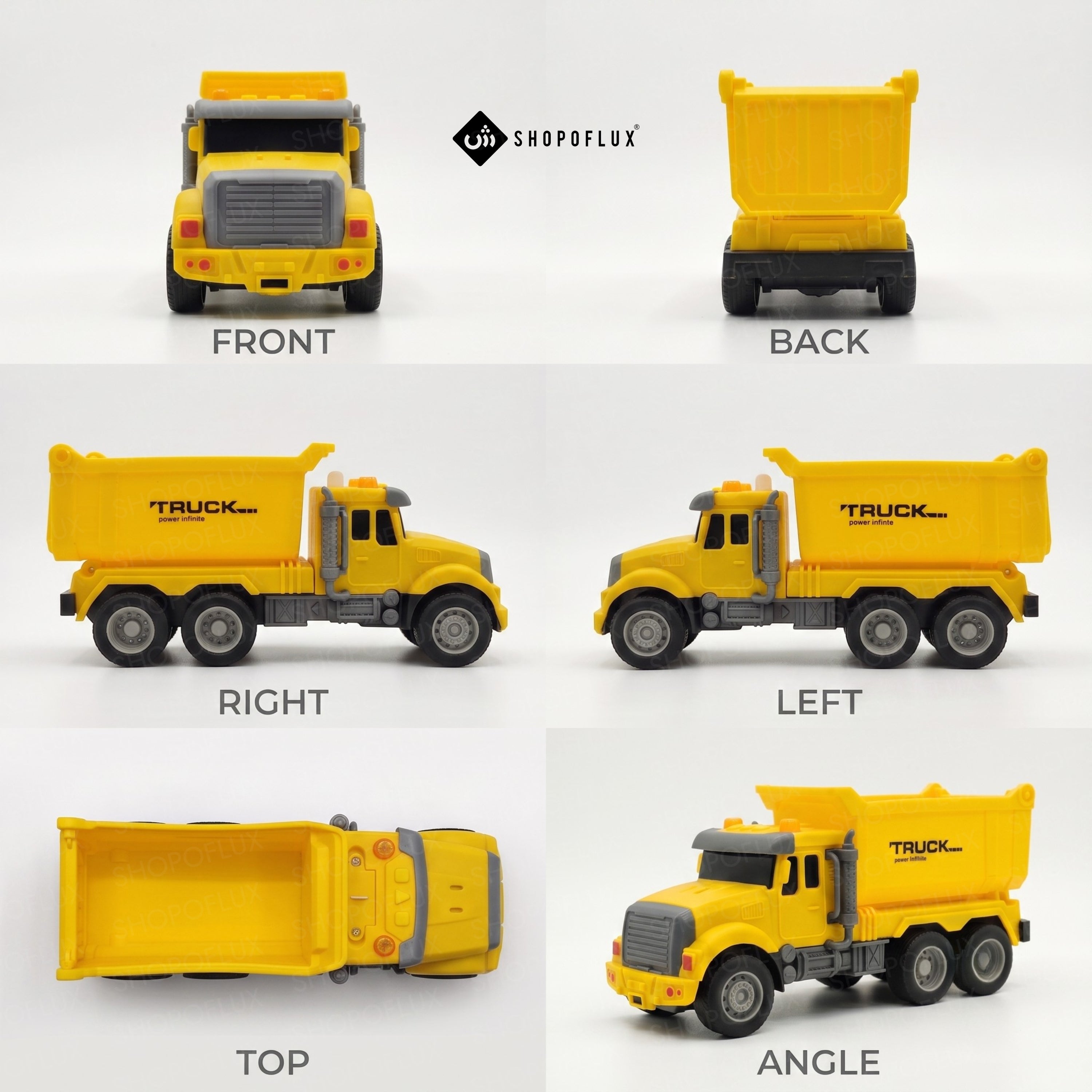 SHOPOFLUX Construction Dumper Truck Toy with Friction Powered Push and Go Truck Toys for Kids, Boys and Girls Aged 3+ Year