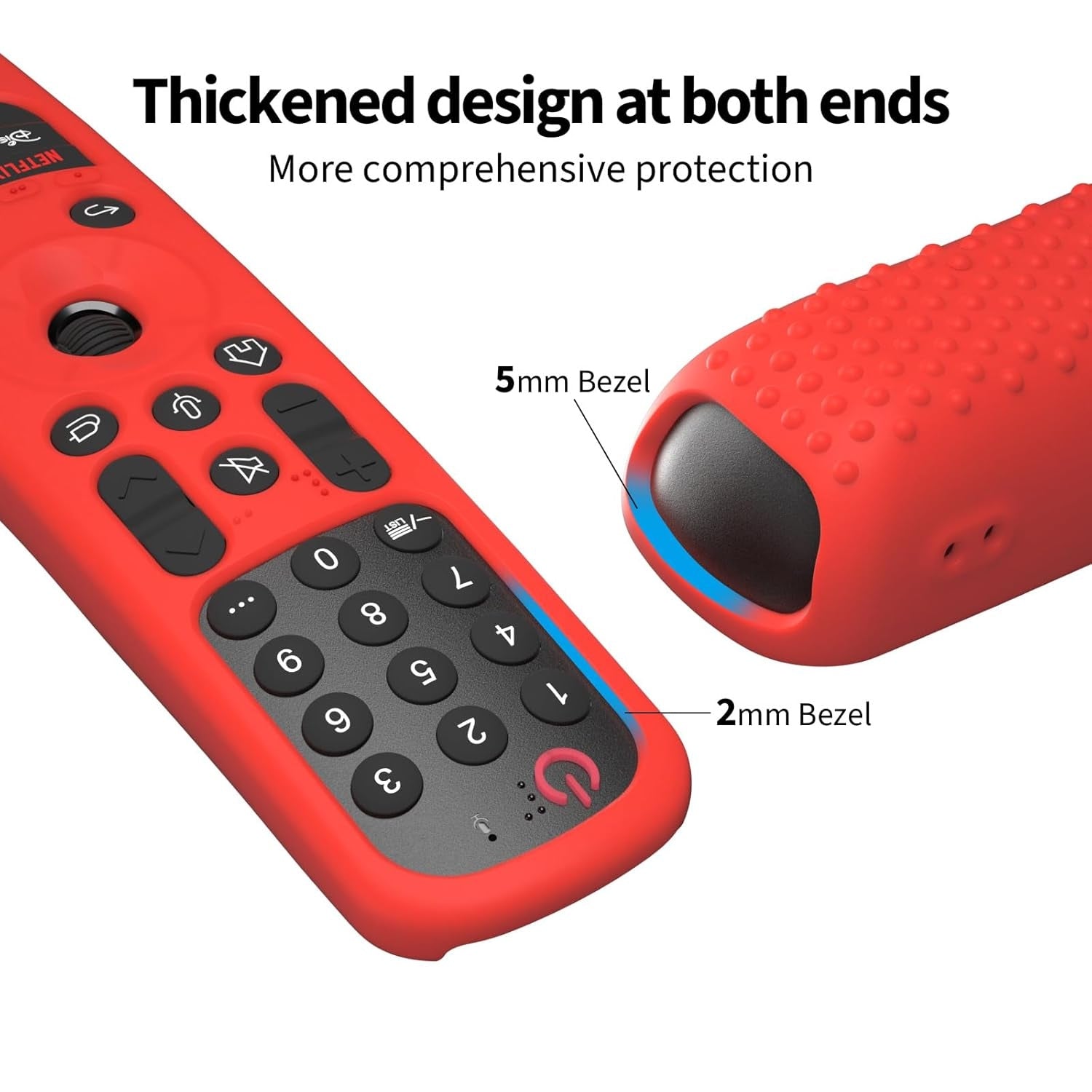 Shopoflux Silicone TV Remote Cover Compatible with LG AN-MR21GA (2021) MR22GA (2022) MR23GA (2023) Magic Remote Case (RED) Shopoflux