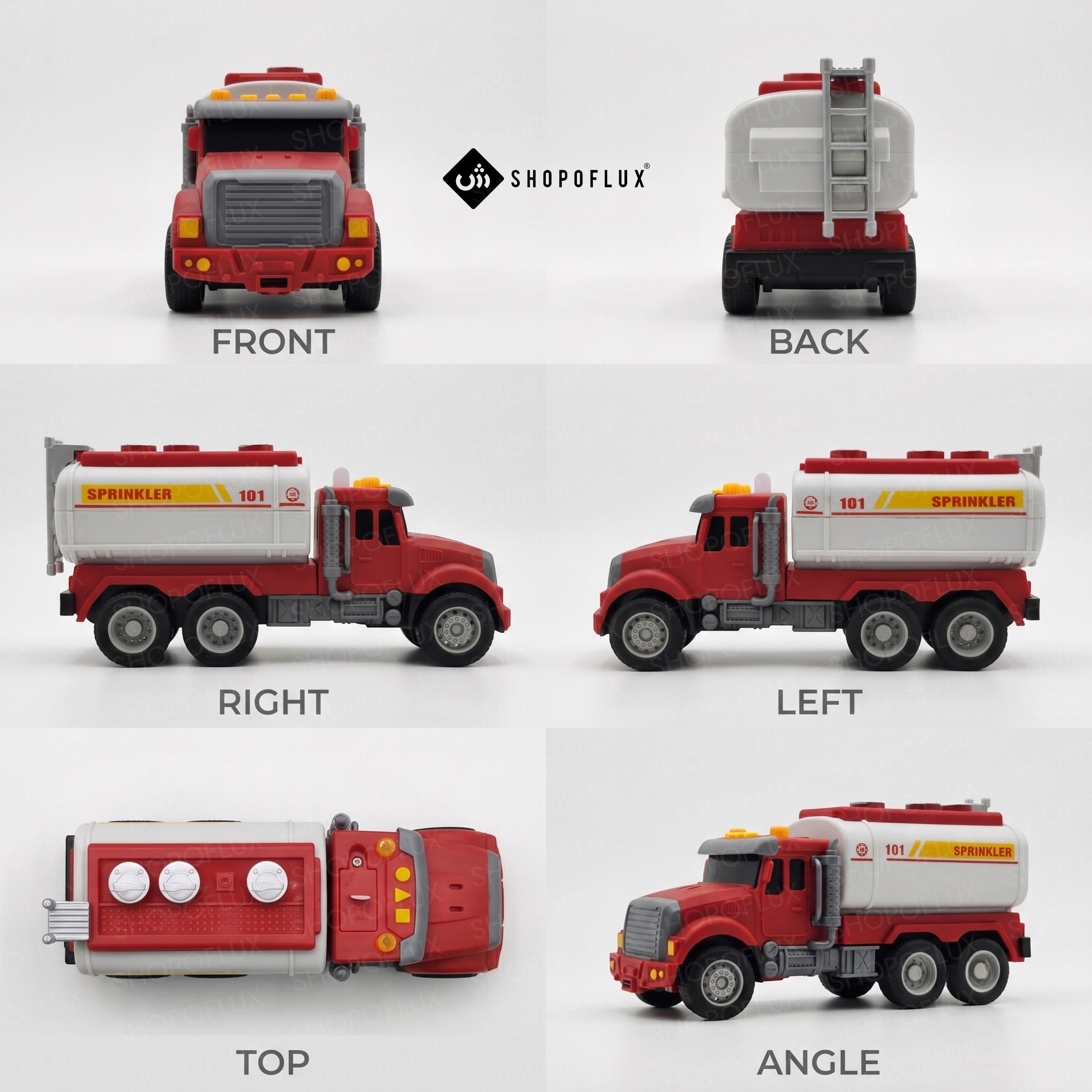 SHOPOFLUX Construction Tanker Truck Toy with Friction Powered Push and Go Truck Toys for Kids, Boys and Girls Aged 3+ Year