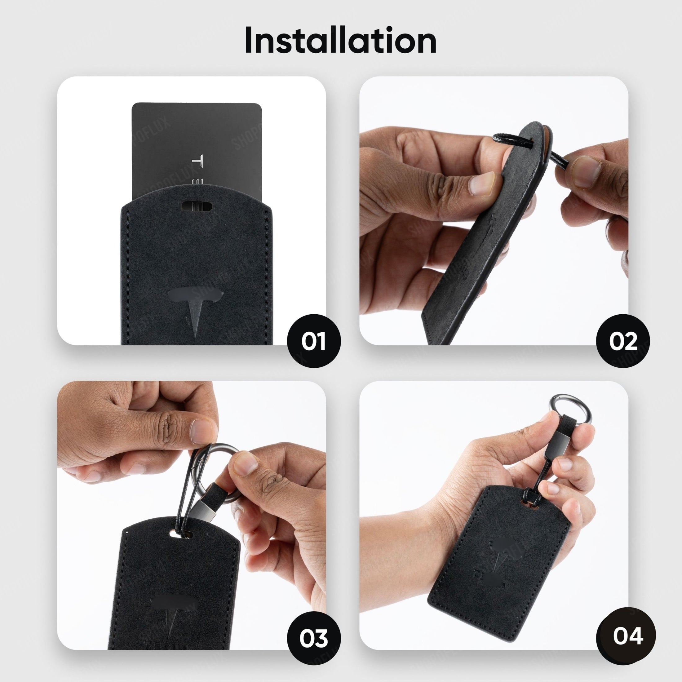 SHOPOFLUX Key Card Holder Compatible with Tesla Car | Slim Leather Protector Wallet Style, Scratch-Proof, Secure Fit, Minimal Design. Shopoflux