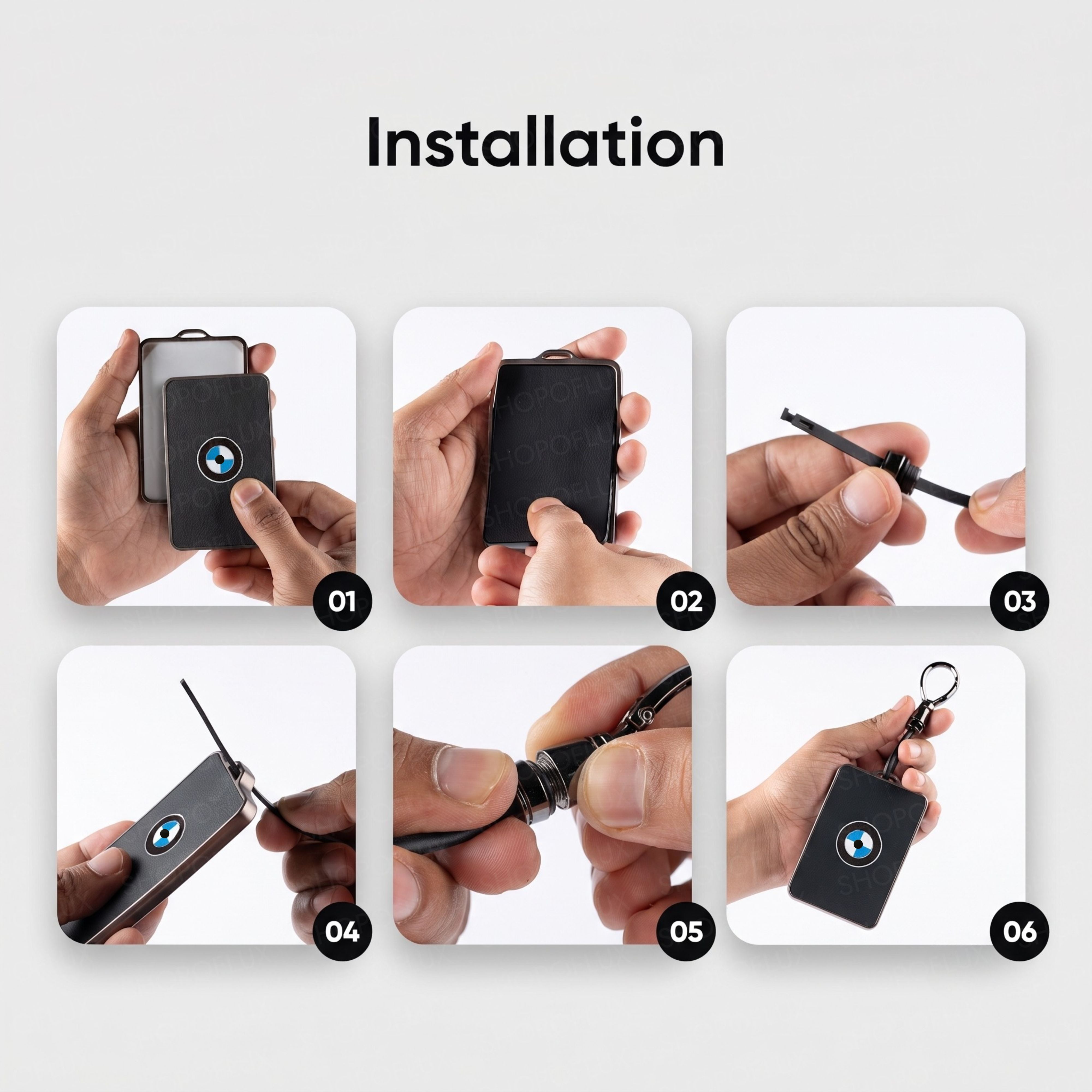 SHOPOFLUX TPU Card Holder Competible With BMW Car – Scratchproof, Slim & Lightweight Protector Case with Keychain Holder, Key Card Accessories
