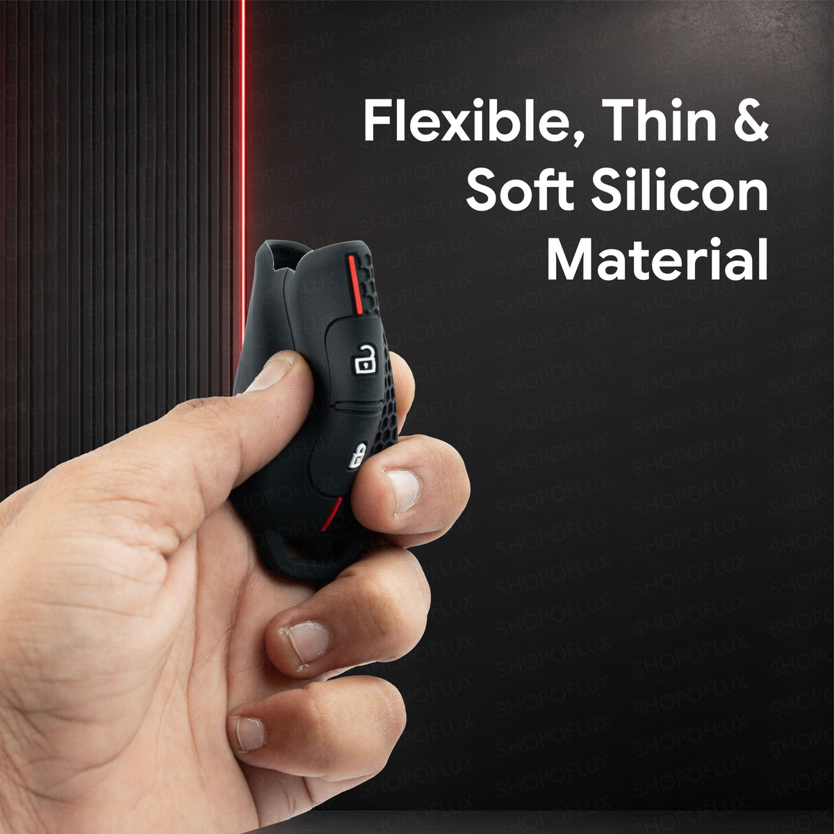 SHOPOFLUX Silicone Key Cover Compatible with Renault Kwid | Triber | Kiger | Duster | Nissan Gravite (Silicone Black)