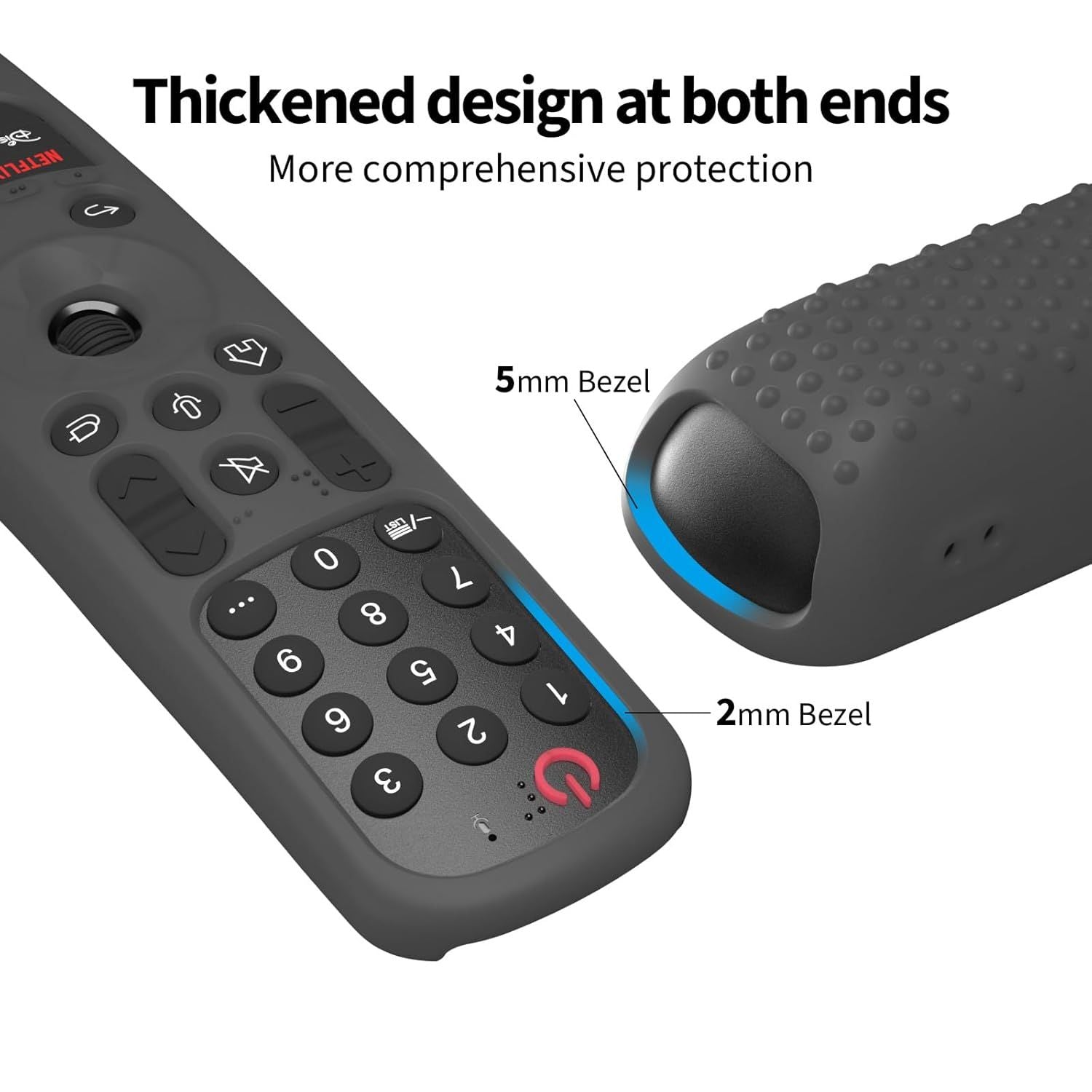 Shopoflux Silicone TV Remote Cover Compatible with LG AN-MR21GA (2021) MR22GA (2022) MR23GA (2023) Magic Remote Case (Black) Shopoflux