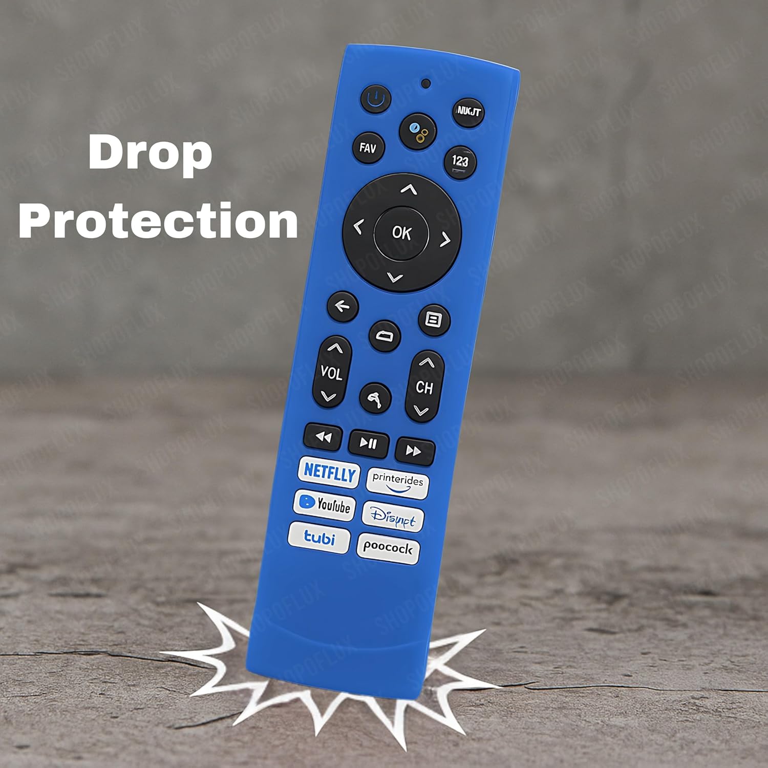 Shopoflux Silicone TV Remote Cover Compatible with Hisense Smart TV Remote VU GloLED Series Tv Remote Cover [Remote NOT Included] (Blue) Shopoflux