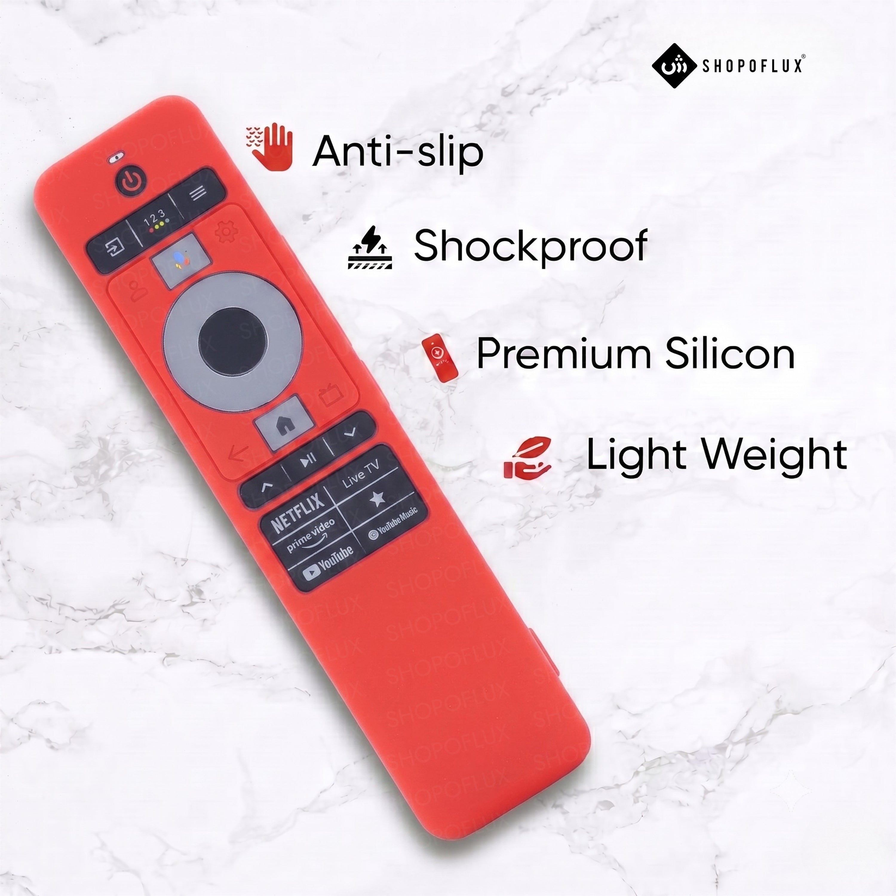 SHOPOFLUX Silicone TV Remote Cover Compatible with Haier TV Protective Case with Lanyard [Remote Not Included] (Red)