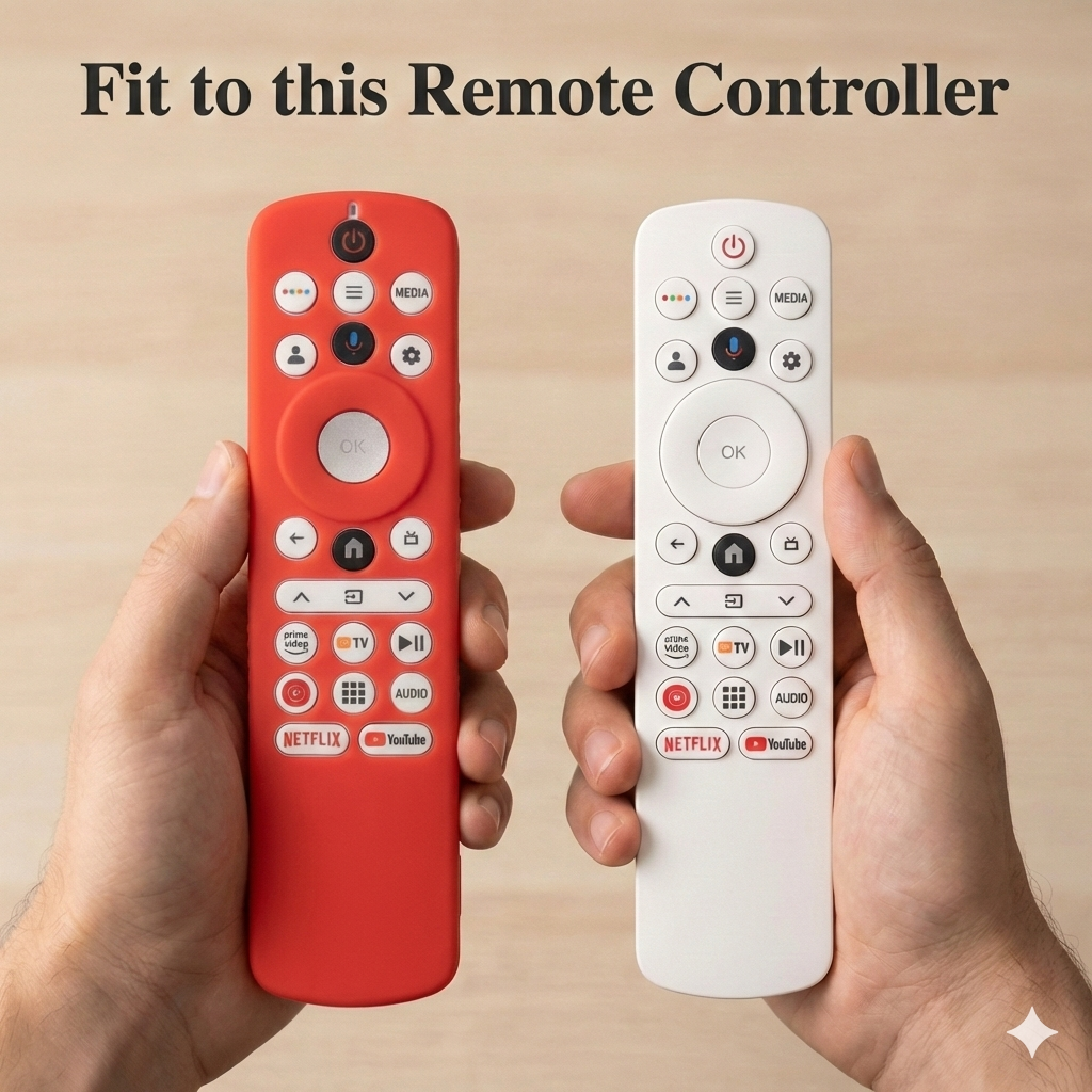 SHOPOFLUX Silicone TV Remote Cover Compatible with Haier Smart TV Protective Case with Lanyard (Red) Shopoflux