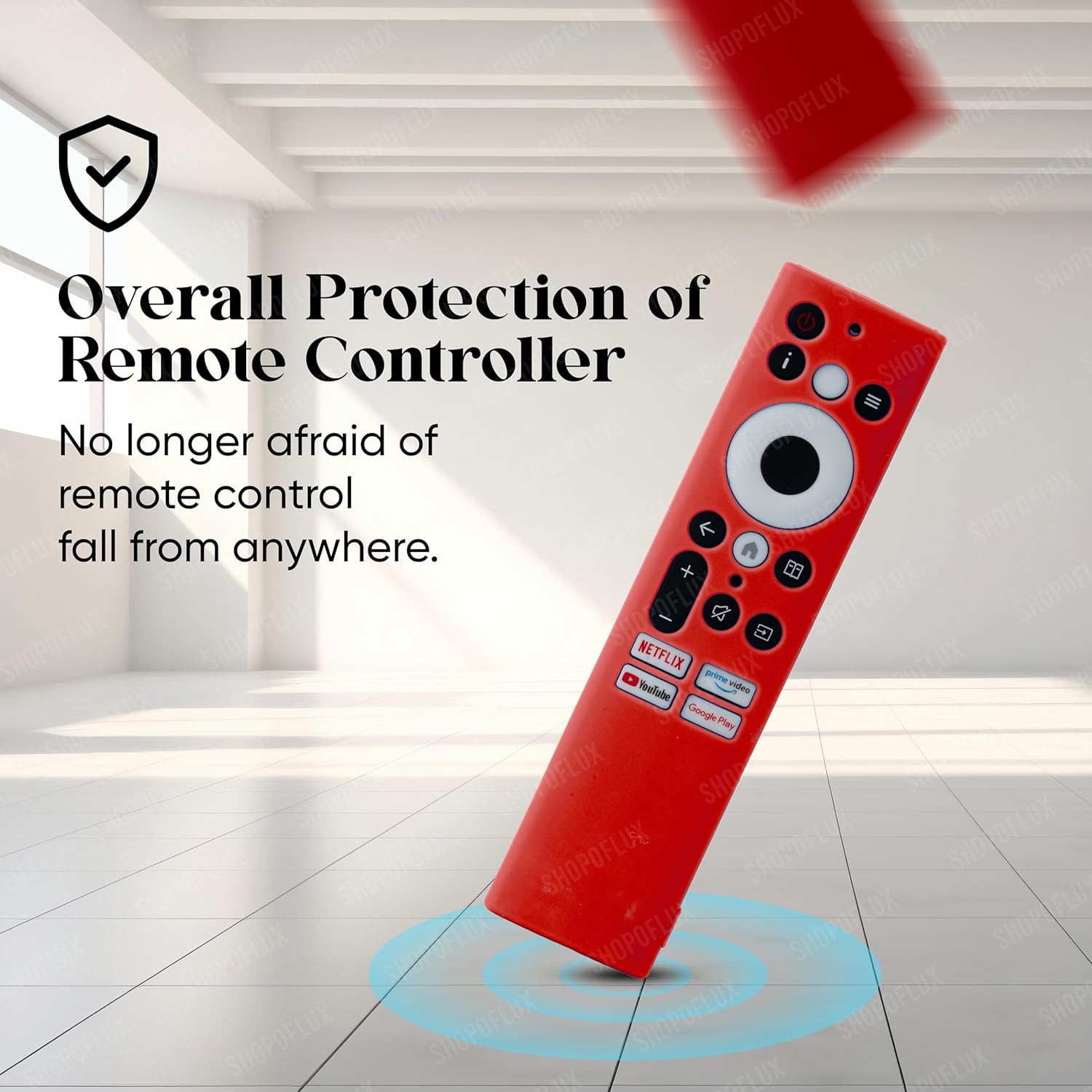 Shopoflux Silicone Cover case Compatible with Sansui Croma Haier Blaupunkt Motorola Smart Tv Remote Protective Case [Remote NOT Included] (RED) Shopoflux