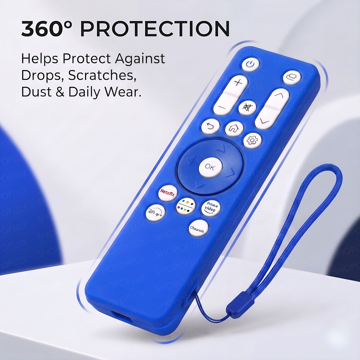 Protection illustration showing the remote cover and protective design details