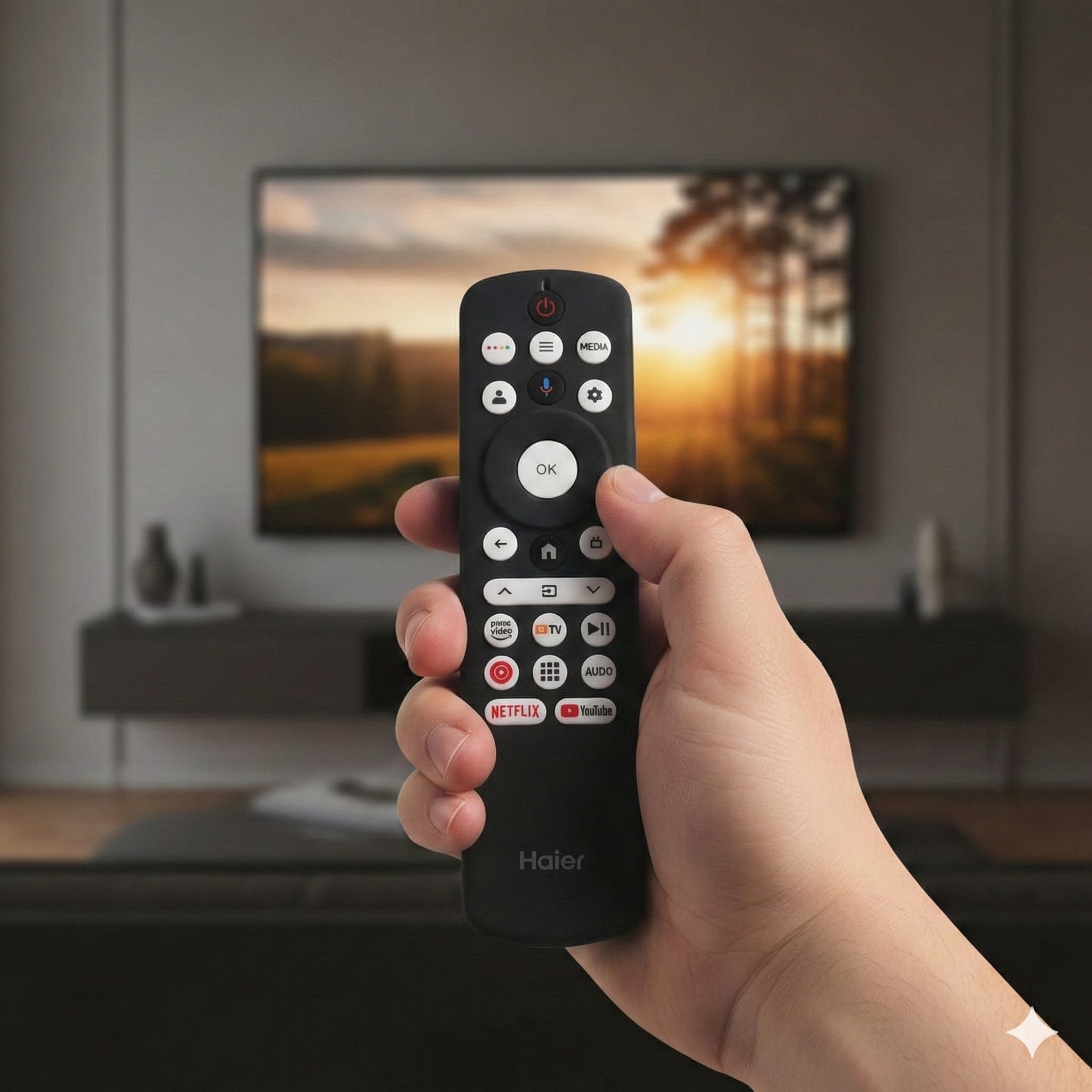 SHOPOFLUX Silicone TV Remote Cover Compatible with Haier Smart TV Protective Case with Lanyard (Black) Shopoflux