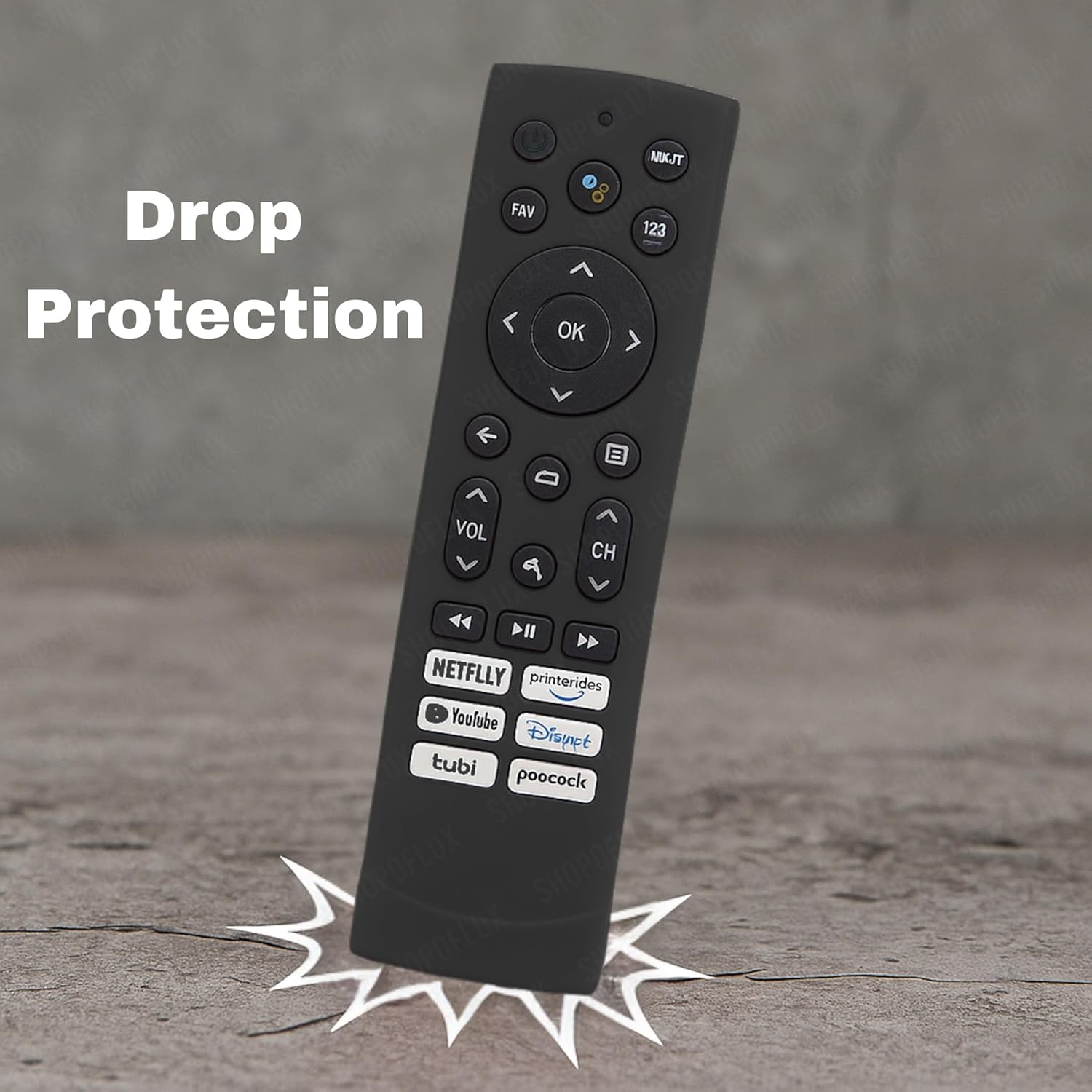 Shopoflux Silicone TV Remote Cover Compatible with Hisense Smart TV Remote VU GloLED Series Tv Remote Cover [Remote NOT Included] (Black) Shopoflux