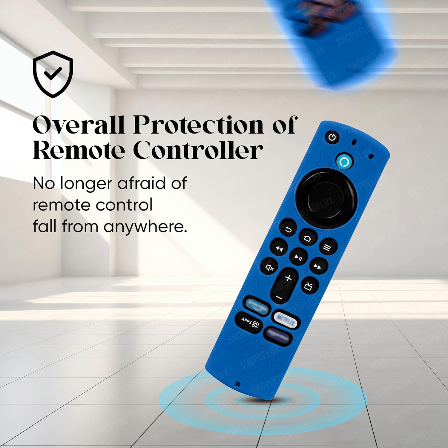 Shopoflux Silicone Remote Cover Compatible with Fire TV Stick (Blue) Shopoflux