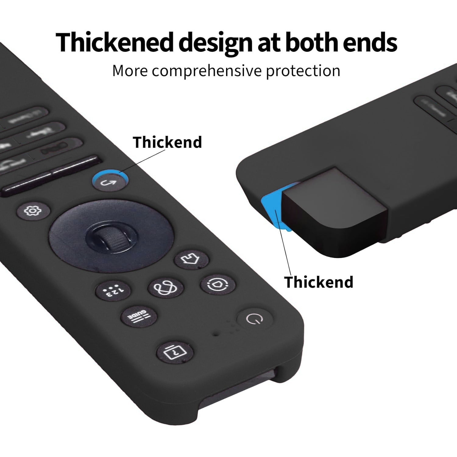 Shopoflux Silicone Tv Remote Cover Compatible with LG Smart TV Remote LG MR25GA Full Wrap Protective Case [Remote NOT Included] (Black) Shopoflux