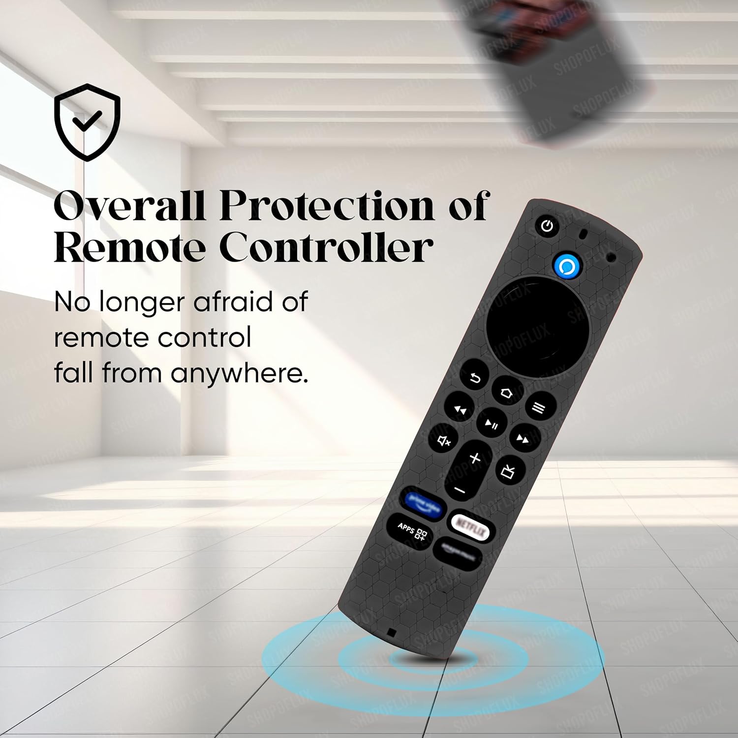 Shopoflux Silicone Remote Cover Compatible with Fire TV Stick (Black) Shopoflux