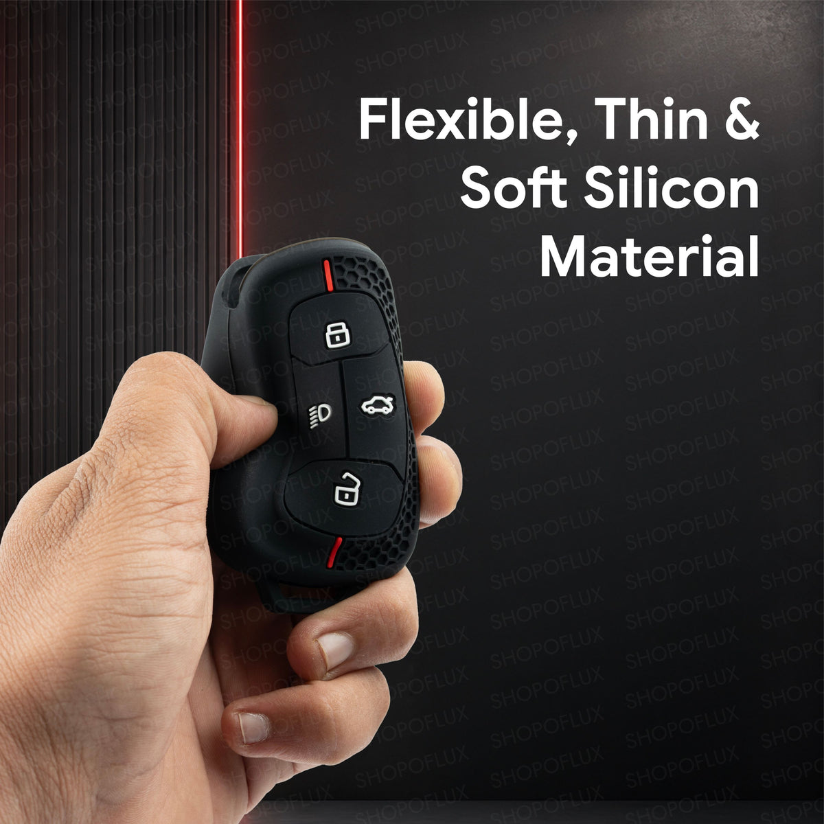 SHOPOFLUX Key Cover Compatible with Tata Nexon | Harrier | Safari | Altroz | Tigor | EV | Punch | Tiago EV Electric 4 Button Smart Key