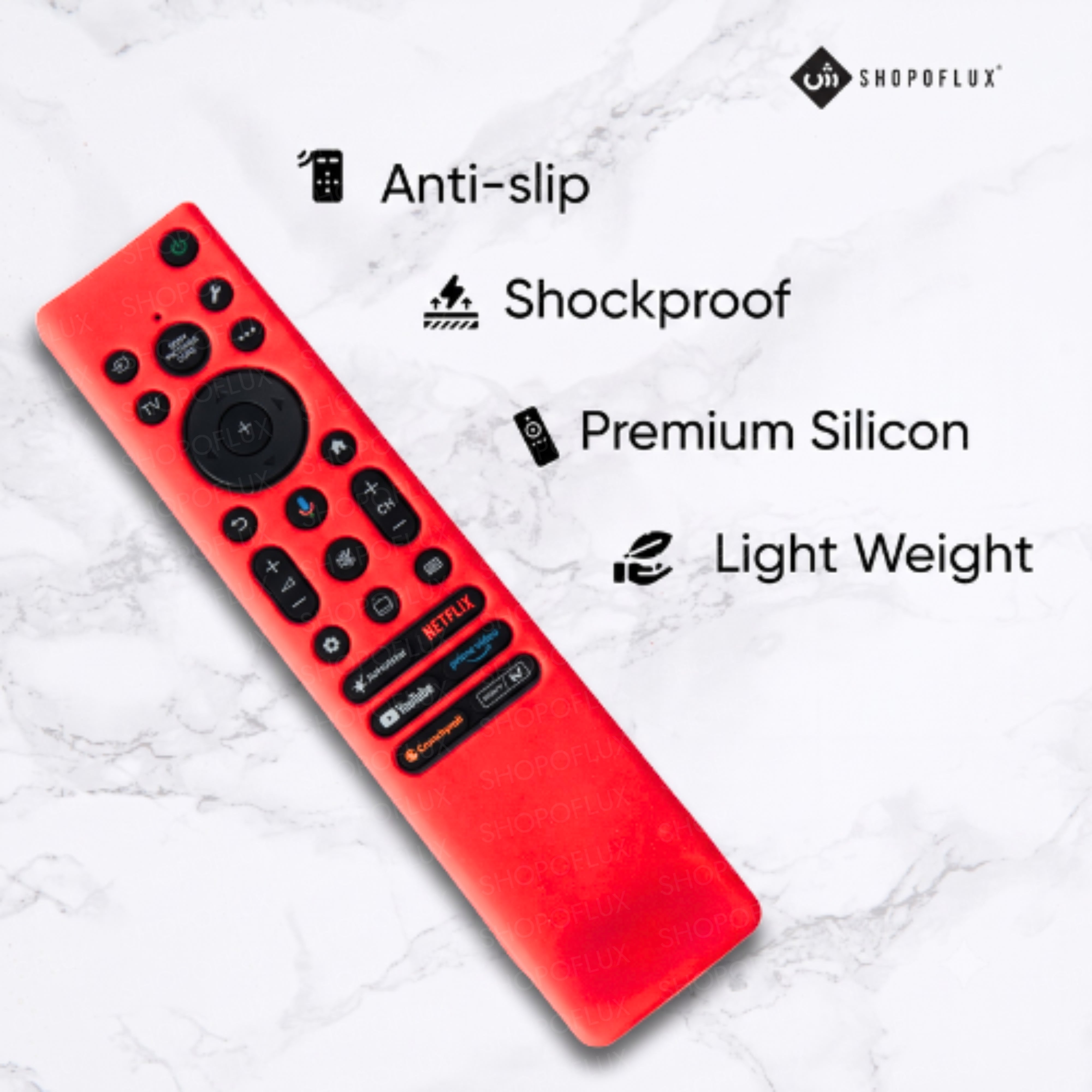SHOPOFLUX Silicone Cover Compatible with Sony Bravia Smart Tv Voice Remote Case with Lanyard [Remote NOT Included]