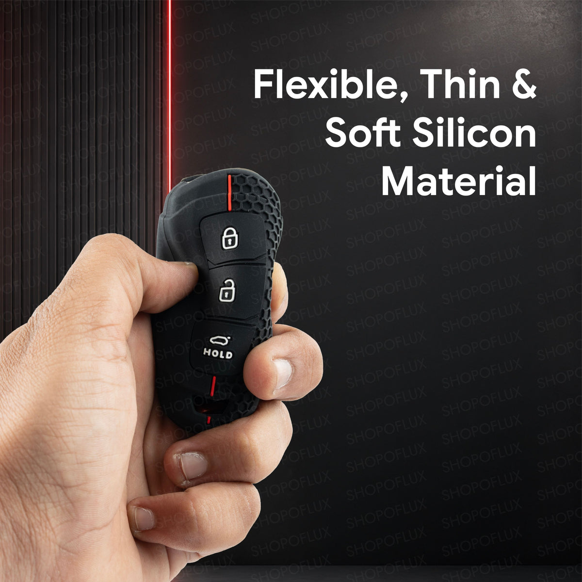SHOPOFLUX Metal Key Cover Compatible with Hyundai Verna | Kona | i20 3 Button Smart Key