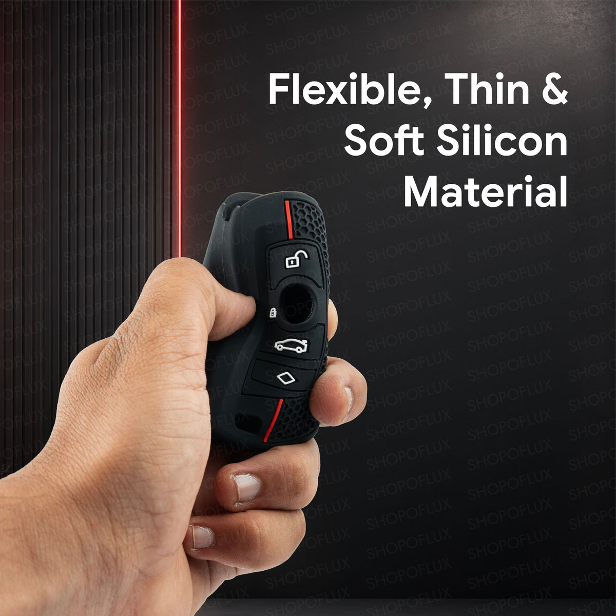 SHOPOFLUX Metal Key Cover Compatible with BMW X4, X3, 5 Series, 6 Series, 3 Series, 7 Series 4 Button Smart Key