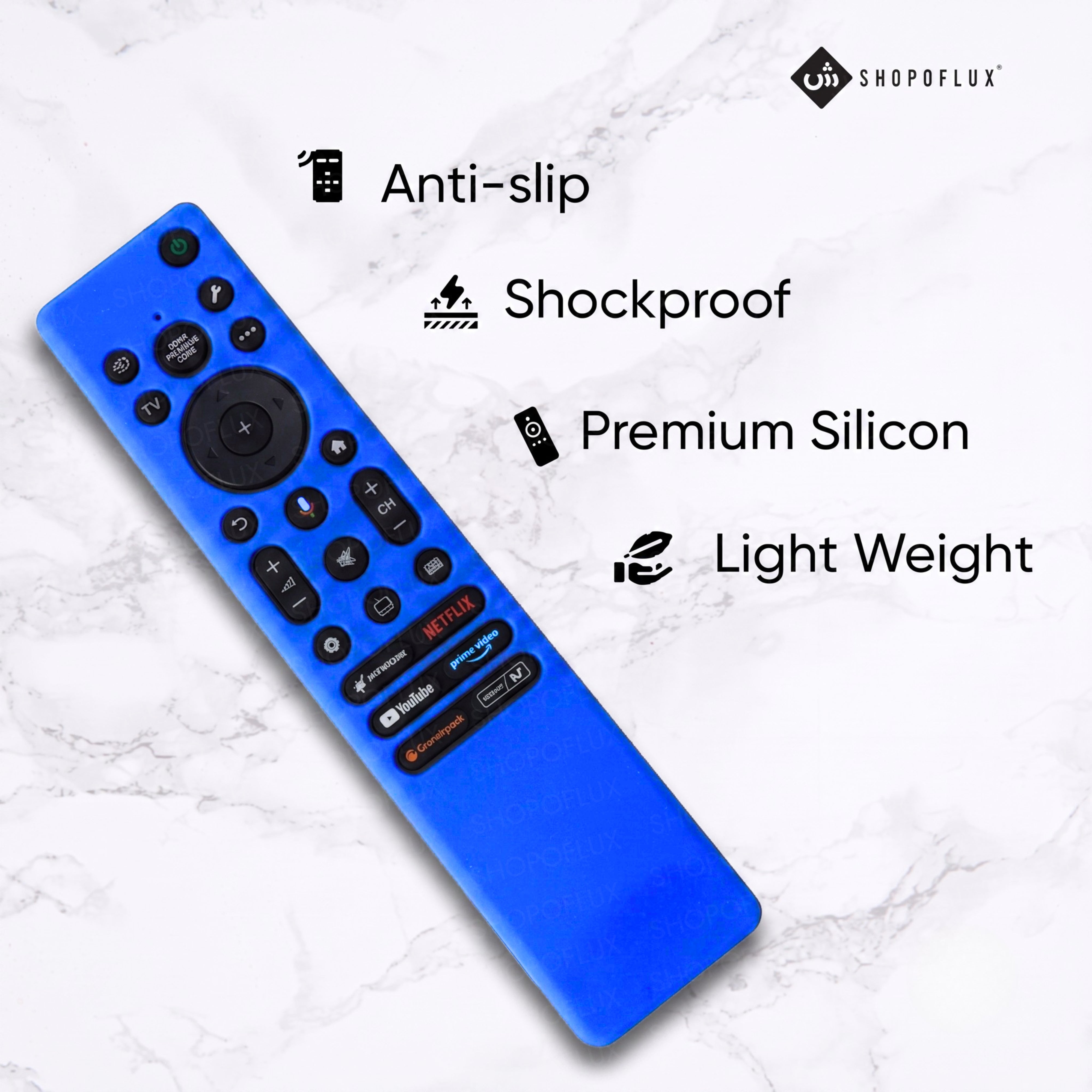SHOPOFLUX Silicone Cover Compatible with Sony Bravia Smart Tv Voice Remote Case with Lanyard [Remote NOT Included]